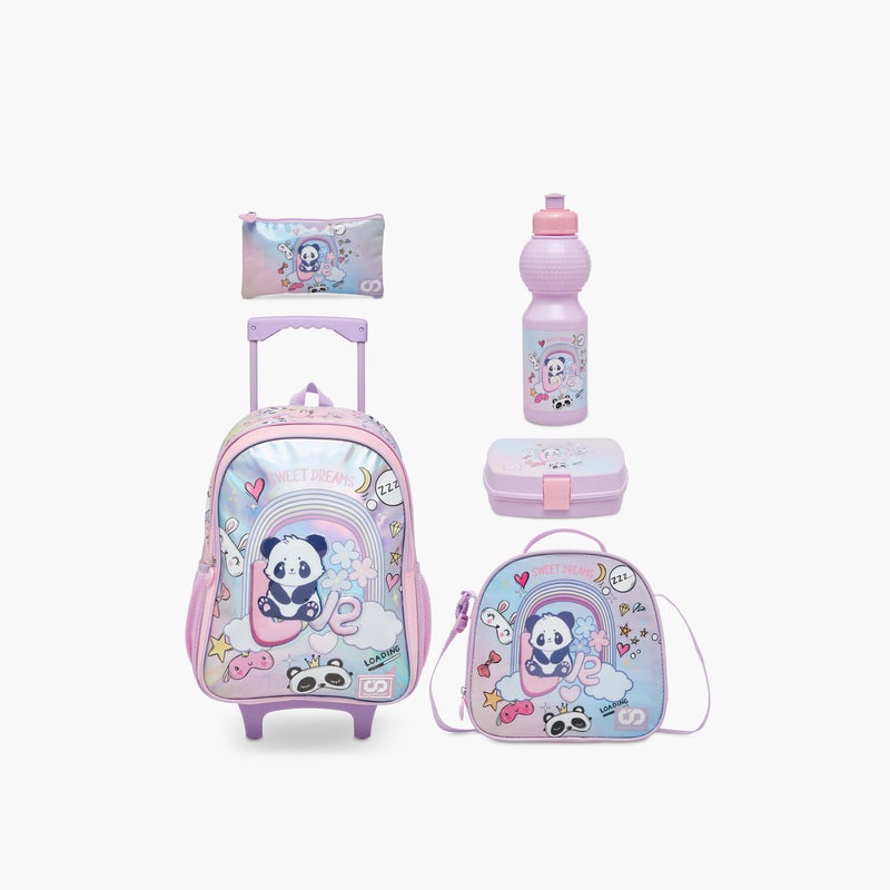 sami_studio 5-Piece School Trolley Bag Set for Girls - Image 1